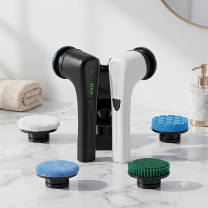 Elektrische Reinigungsbürste mit Teleskopstange – 8 in 1 Akku Spin Scrubber für Bad, Fliesen & Küche